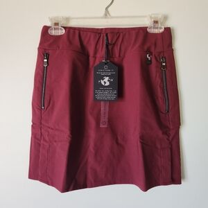 NWT $198 ANATOMIE Suzzette Golf Pickleball Skort Sangria Burgundy Red